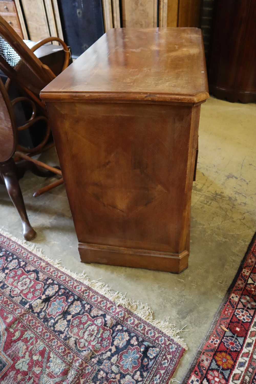 A 19th century Continental mahogany-veneered four-drawer chest, on plinth base, width 90cm depth 47cm height 80cm
